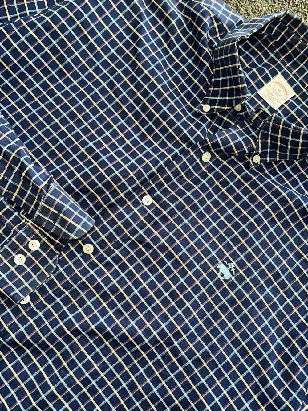 Brooks Brothers All Supima Cotton Checkered Men’s Button Down Shirt Mens Size XL